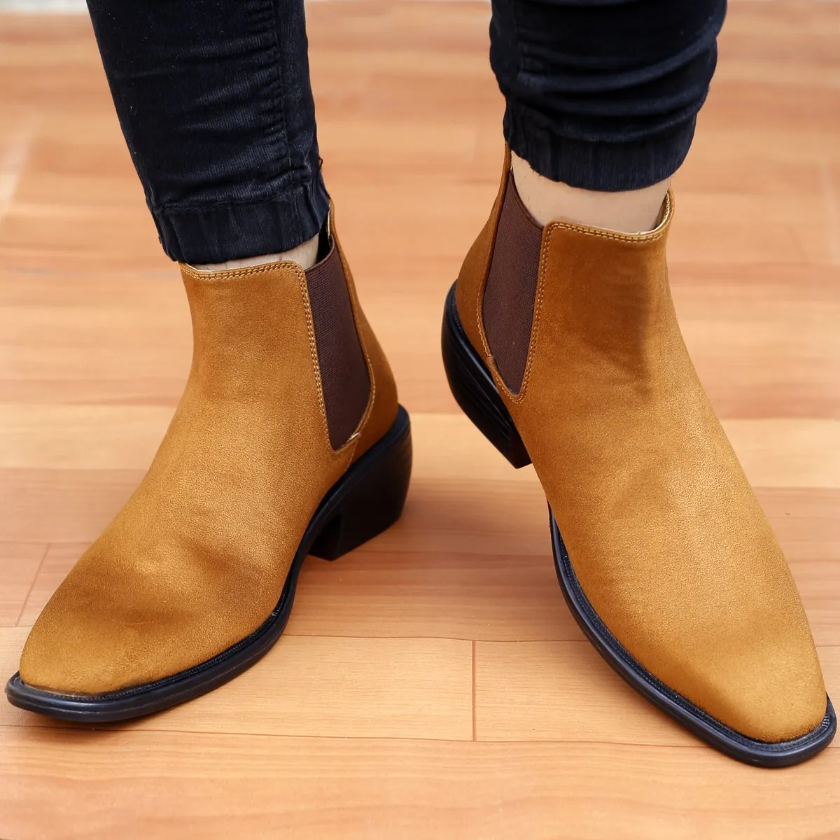 Men's Height Increasing Suede British Formal and Casual Wear Chelsea Boots