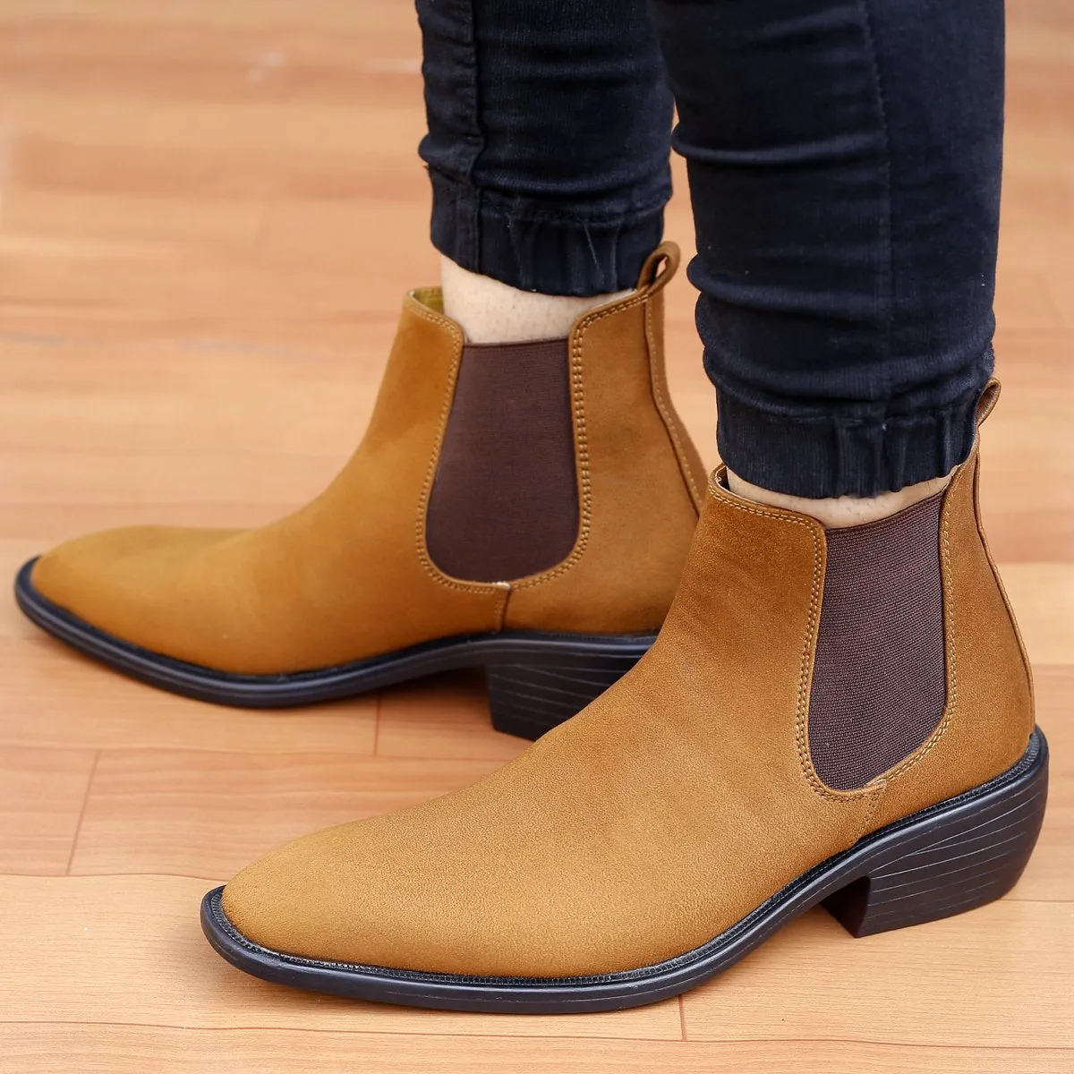 Men's Height Increasing Suede British Formal and Casual Wear Chelsea Boots