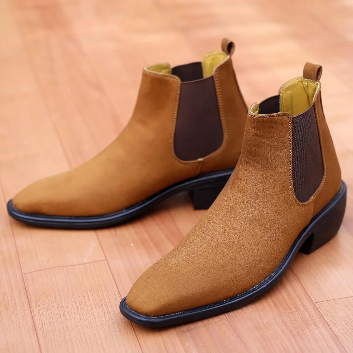 Men's Height Increasing Suede British Formal and Casual Wear Chelsea Boots