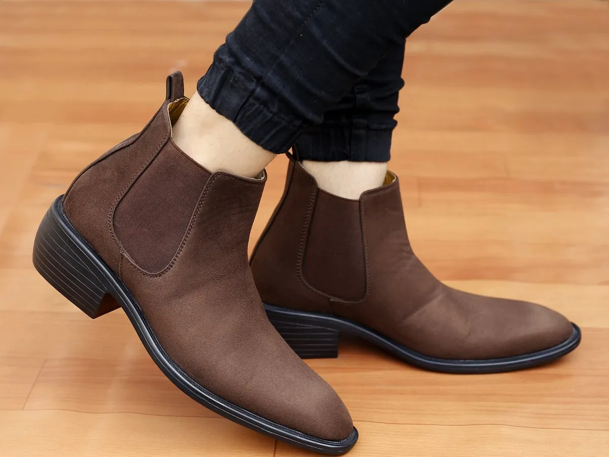 Men's Height Increasing Suede British Formal and Casual Wear Chelsea Boots