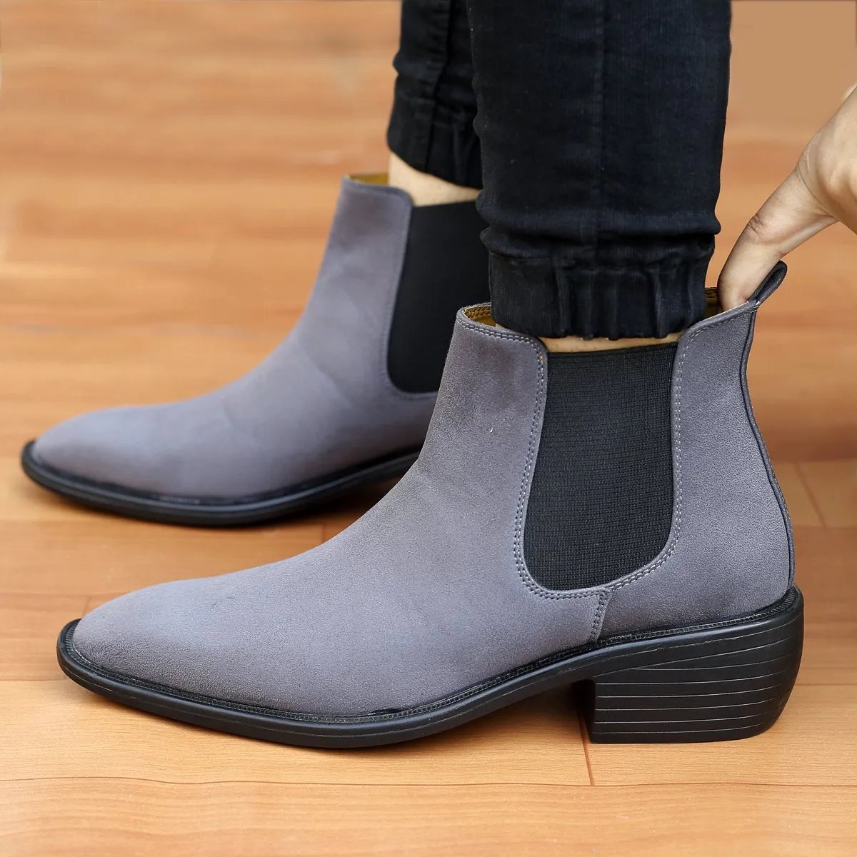 Men's Height Increasing Suede British Formal and Casual Wear Chelsea Boots