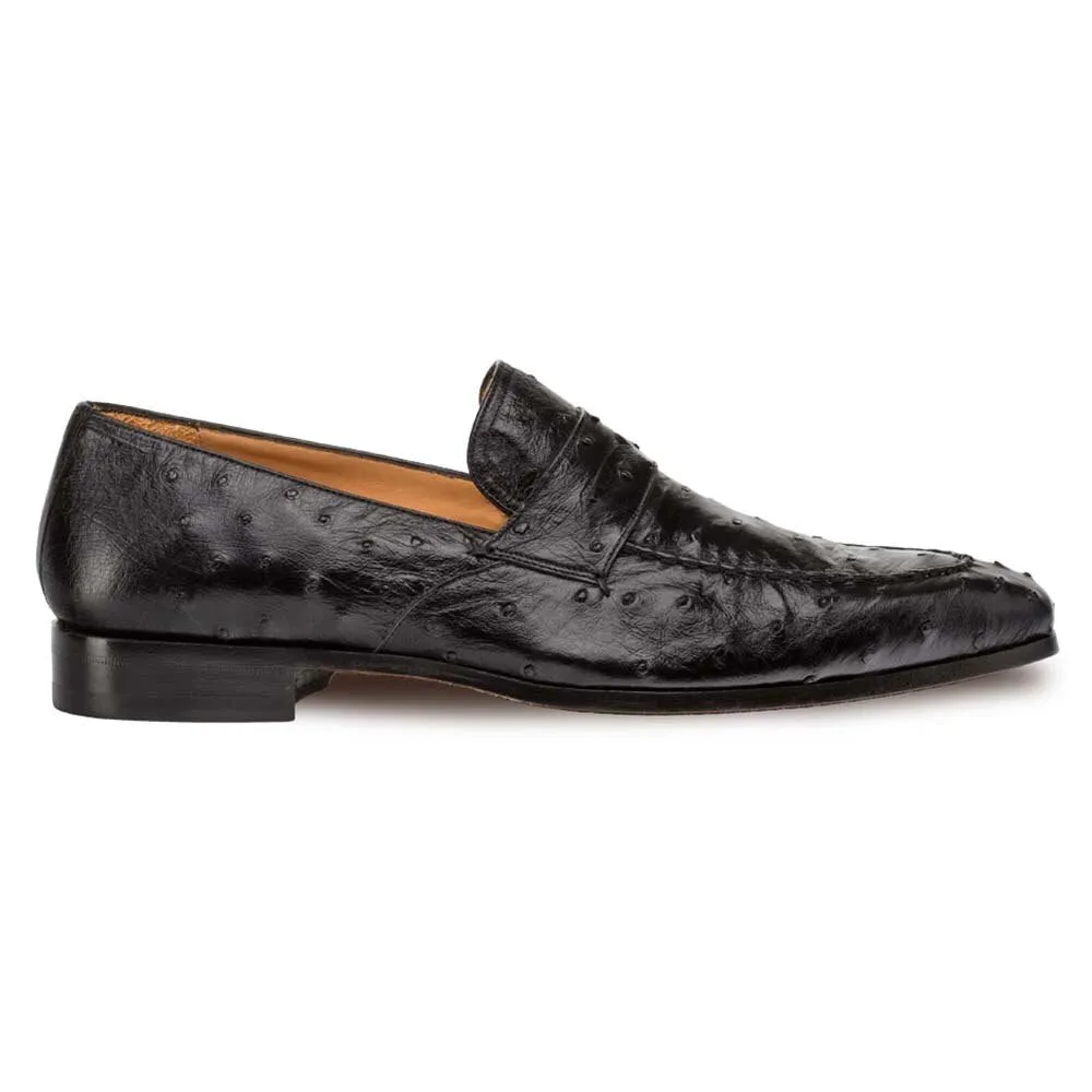 Mezlan Lisbon Black Genuine Ostrich Men's Classic Slip On