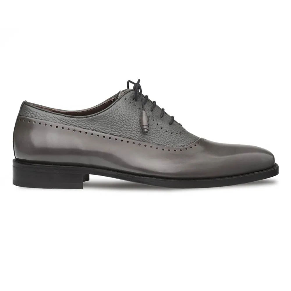 Mezlan Postdam Grey European Cordovan Calfskin & Soft Deerskin Men's Oxford