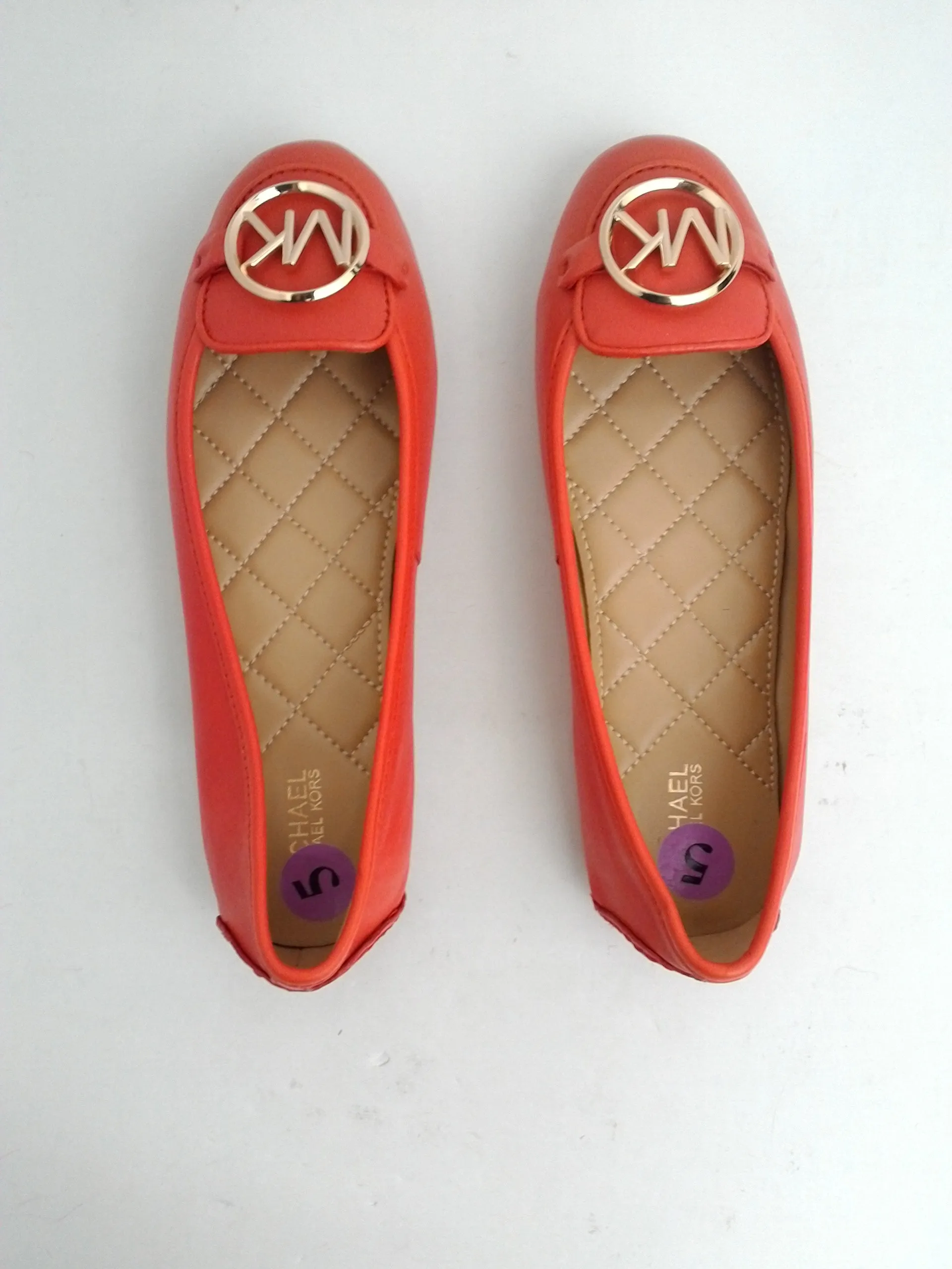 Michael Kors Women's Orange Leather Loafers Size 5 M