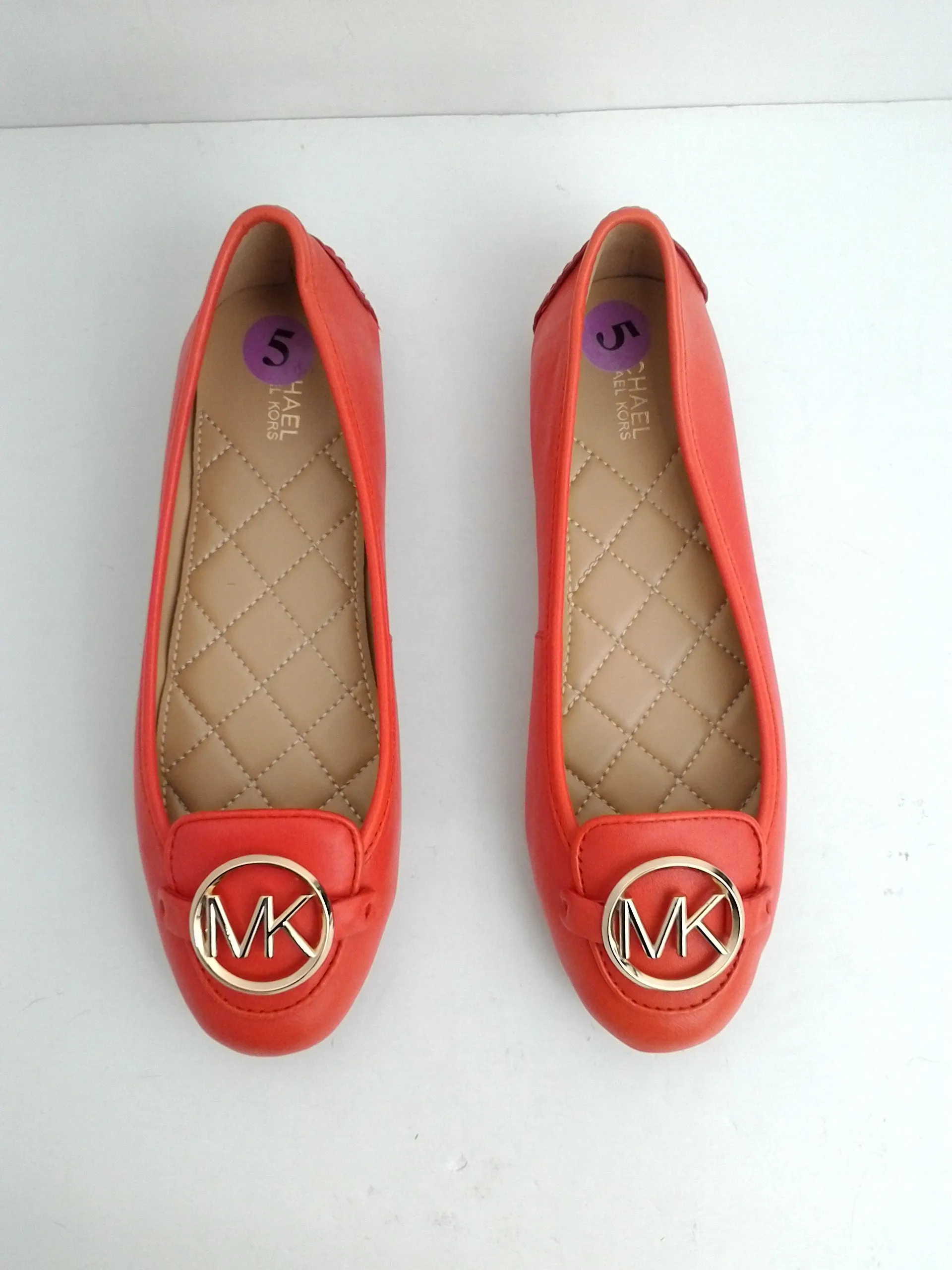 Michael Kors Women's Orange Leather Loafers Size 5 M