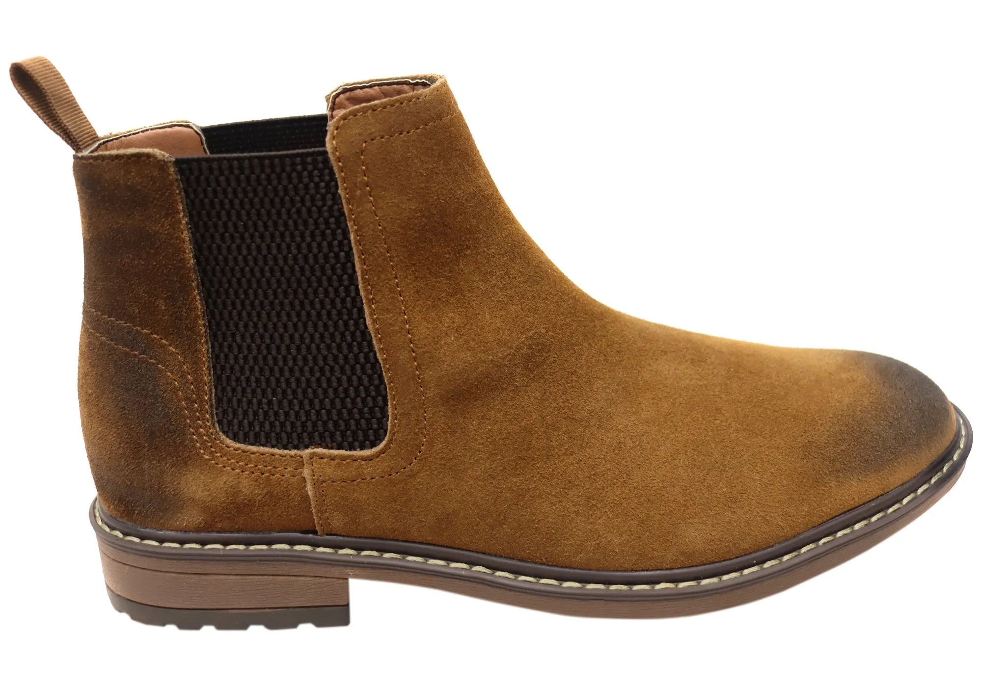 Natural Comfort Johnson Mens Leather Suede Comfortable Chelsea Boots