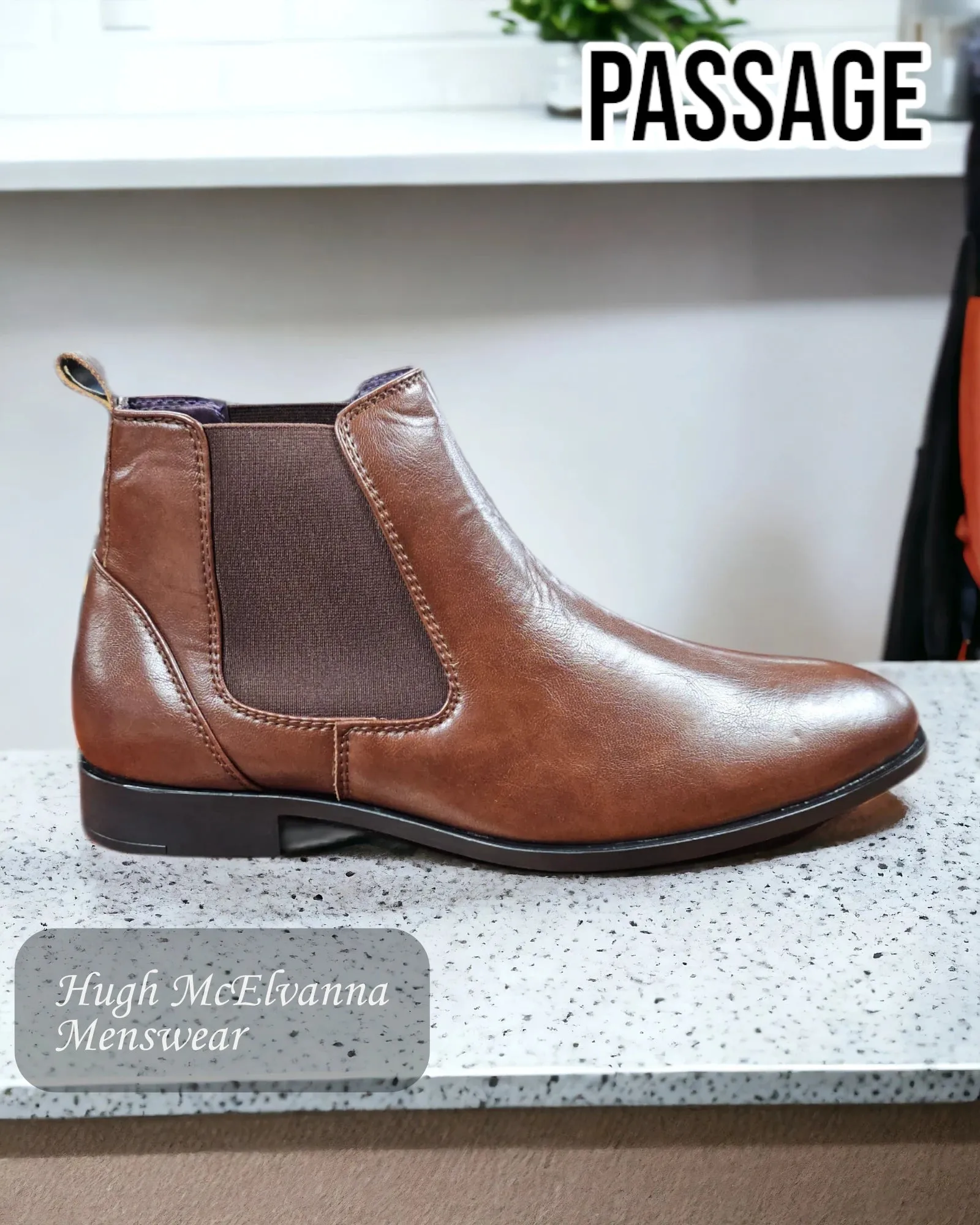 Passage 'SIMON' Brown Chelsea Boot