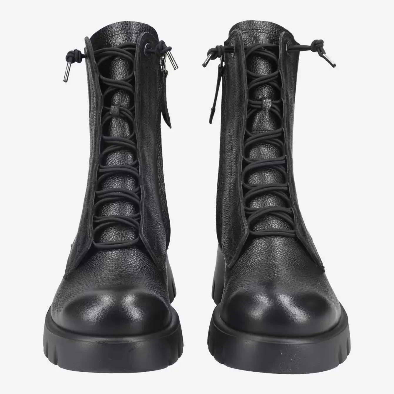 Paul Green Black Leather Lace-up Ankle Boots