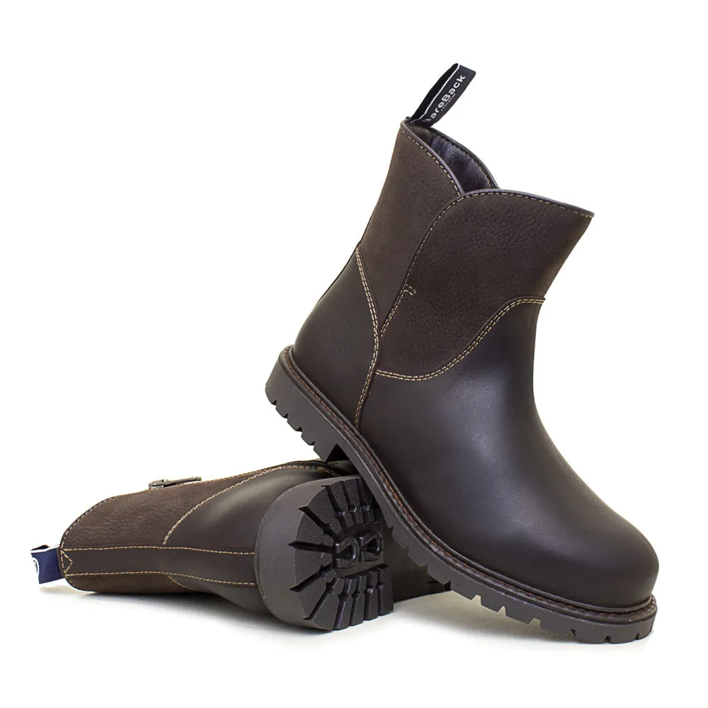 Quebec Waterproof Zip Up Ankle Boots - Brown