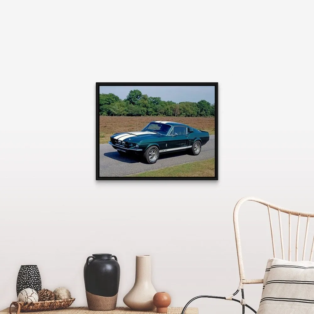 "1967 Ford Shelby Cobra 350GT Mustang" Black Float Frame Canvas Art