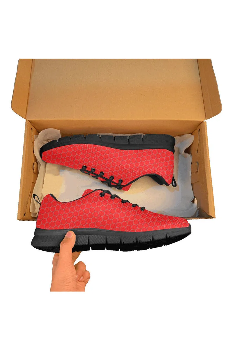 Red Honeycomb Men's Breathable Running Shoes