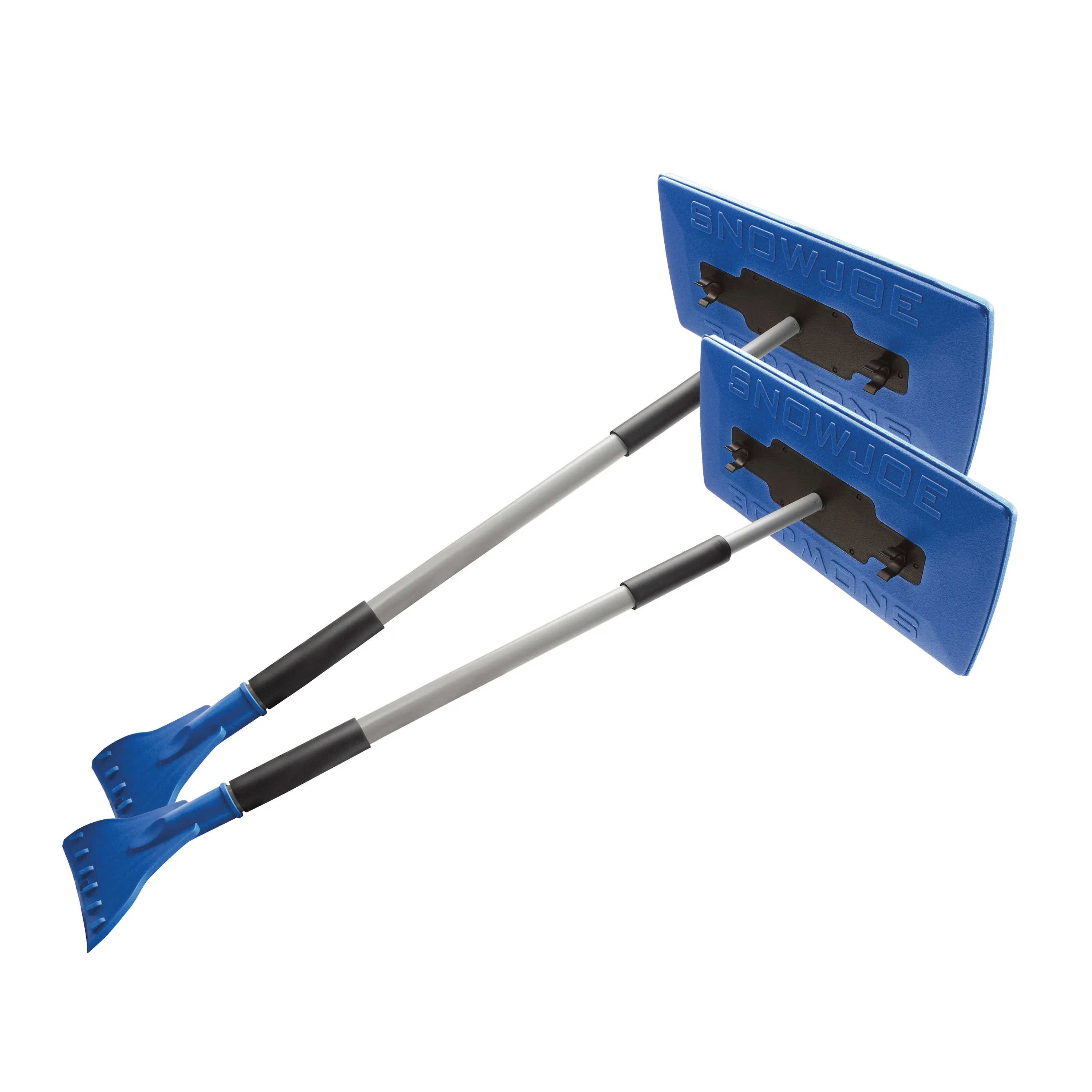 Snow Joe SJBLZD-JMB2-SJB 2-Pack Jumbo Telescoping Snow Broom   Ice Scraper, Blue/Blue