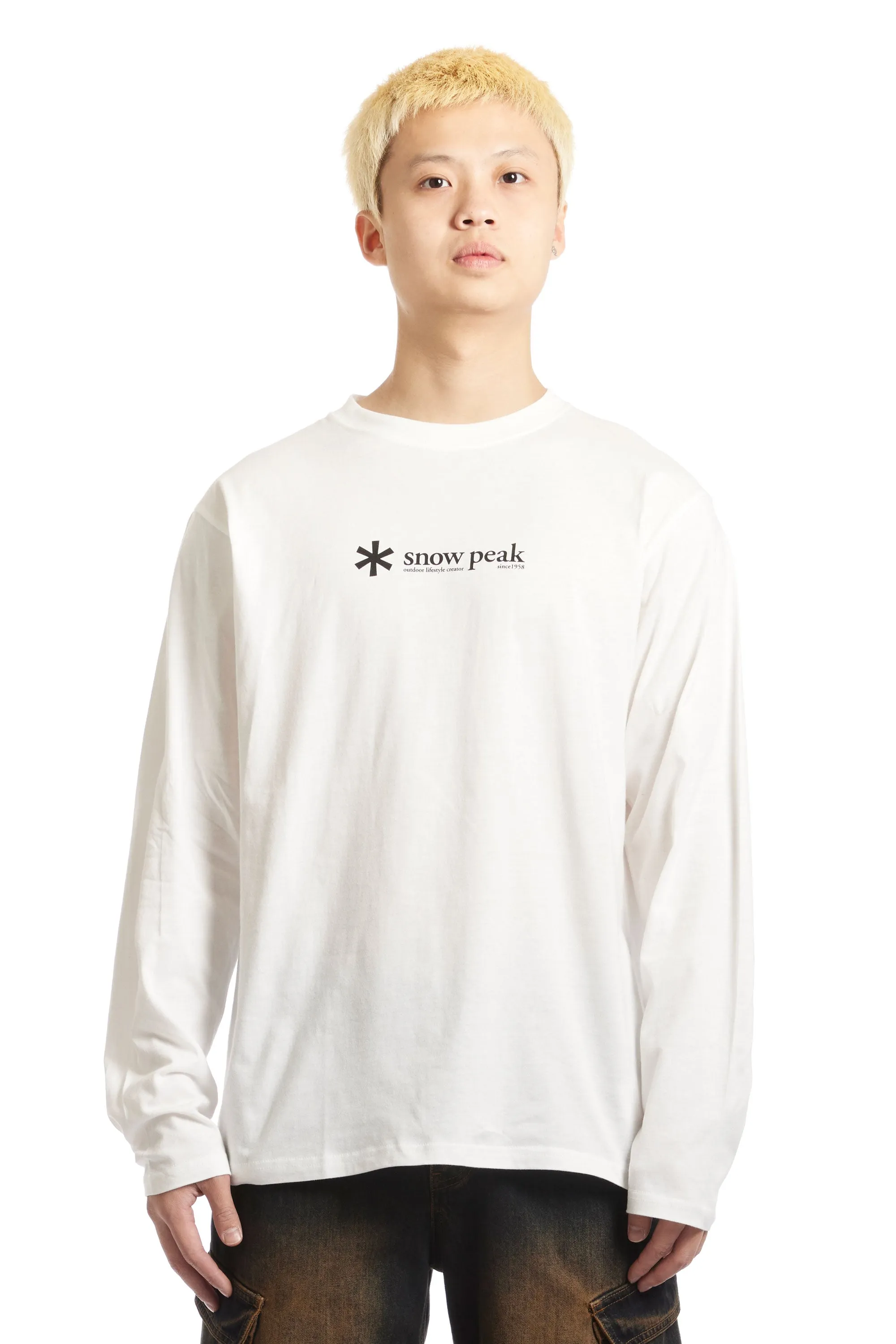 SNOW PEAK - SOFT COTTON LOGO LONG SLEEVE TEE