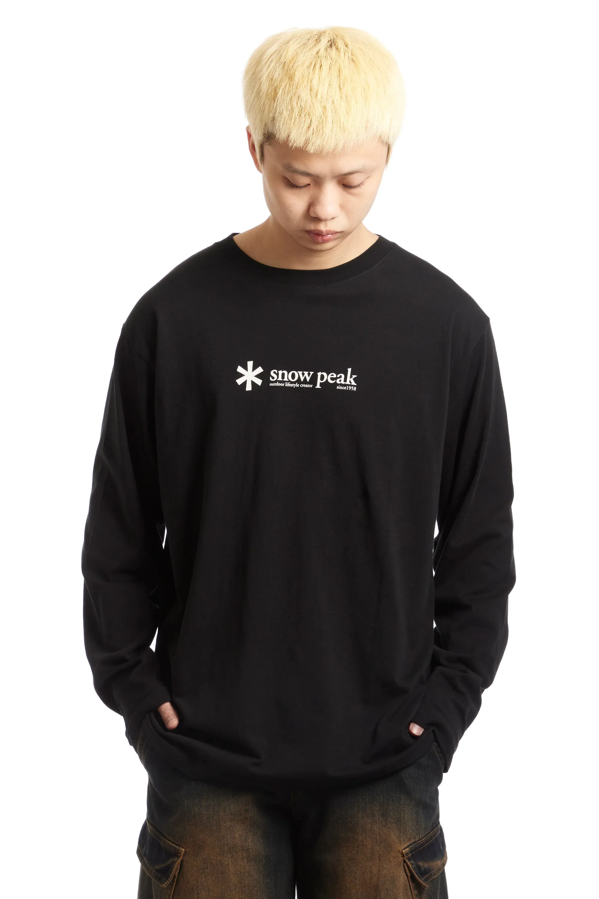 SNOW PEAK - SOFT COTTON LOGO LONG SLEEVE TEE