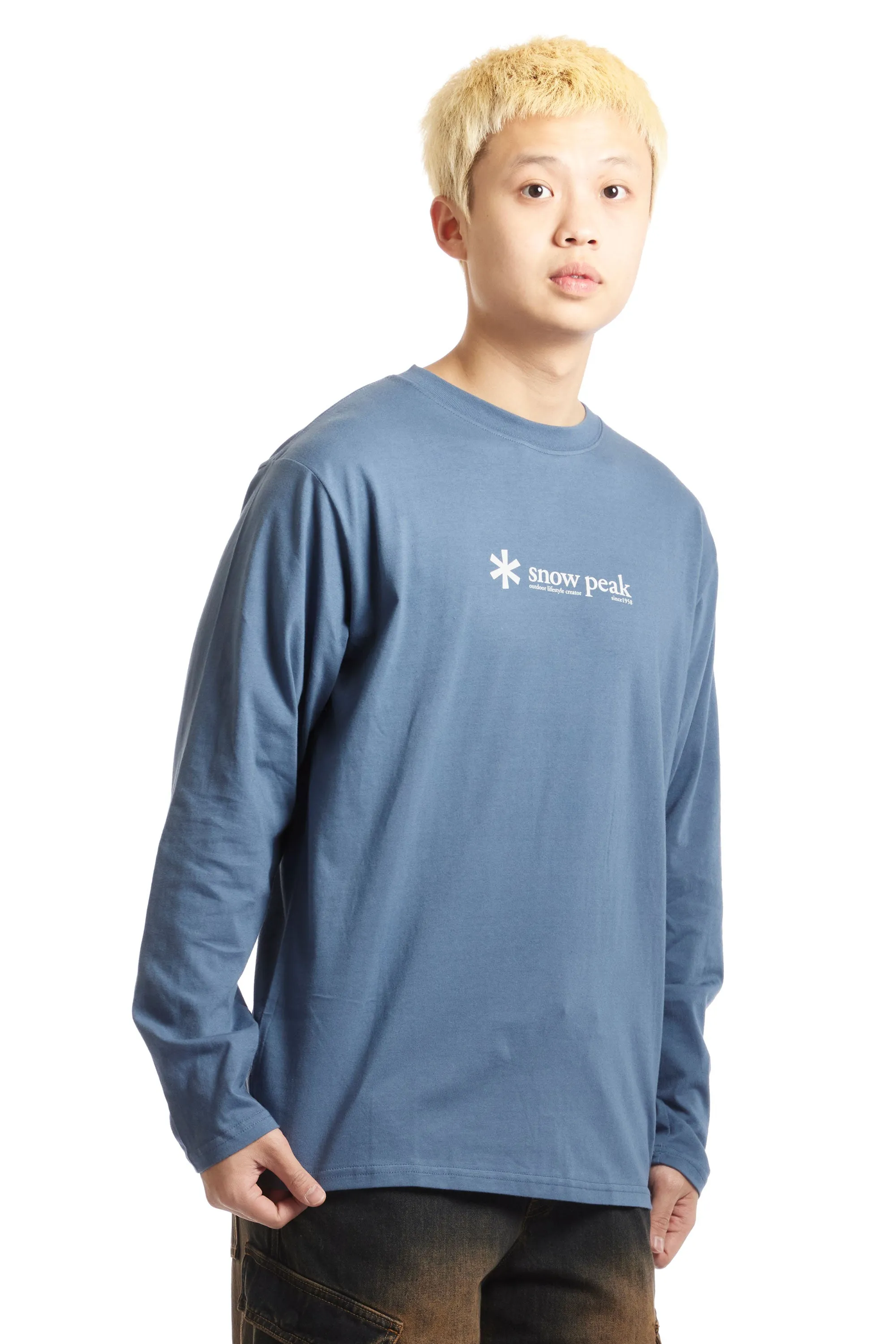 SNOW PEAK - SOFT COTTON LOGO LONG SLEEVE TEE