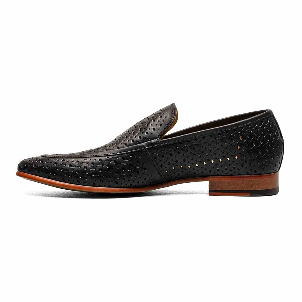 Stacy Adams Black WINDEN Moc Toe Perf Slip On