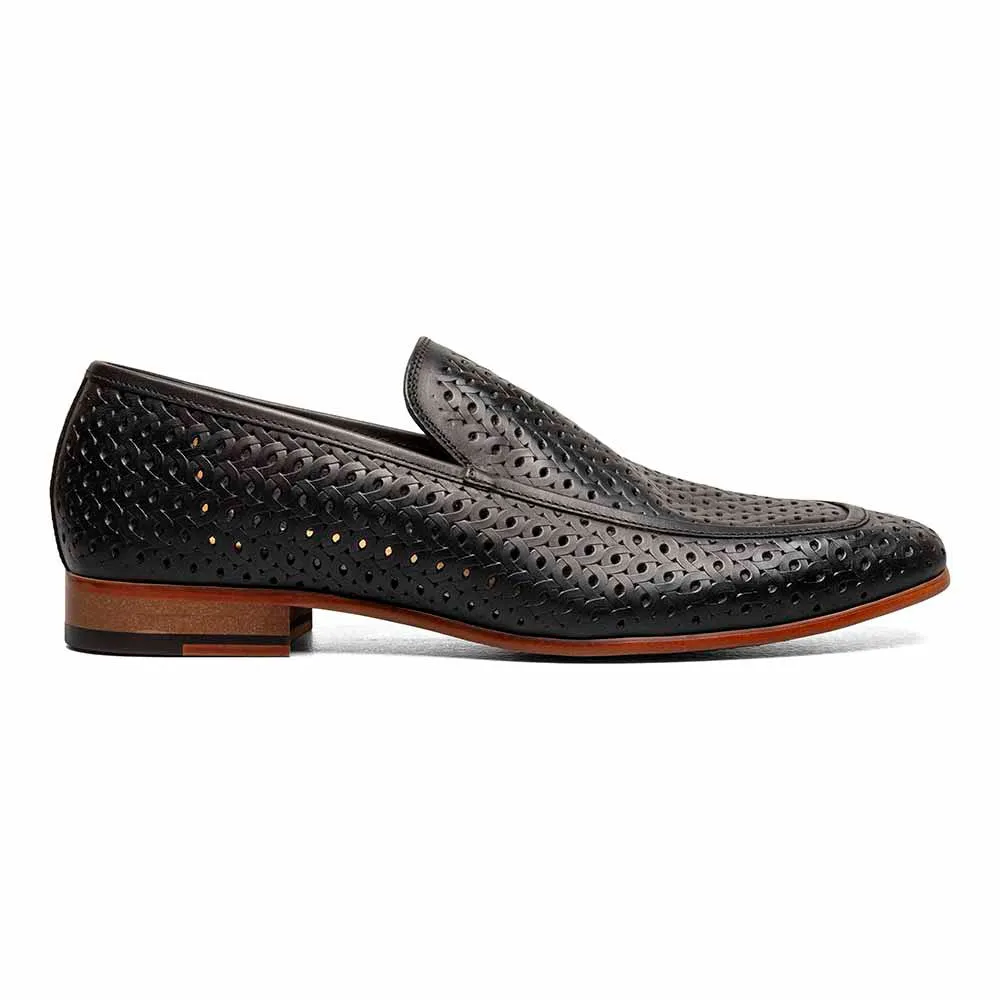 Stacy Adams Black WINDEN Moc Toe Perf Slip On