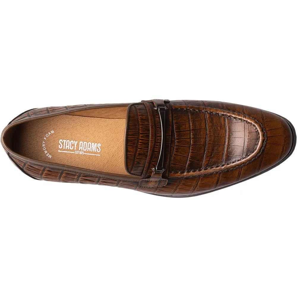 Stacy Adams Cognac FERDINAND Moc Toe Bit Slip On Shoes