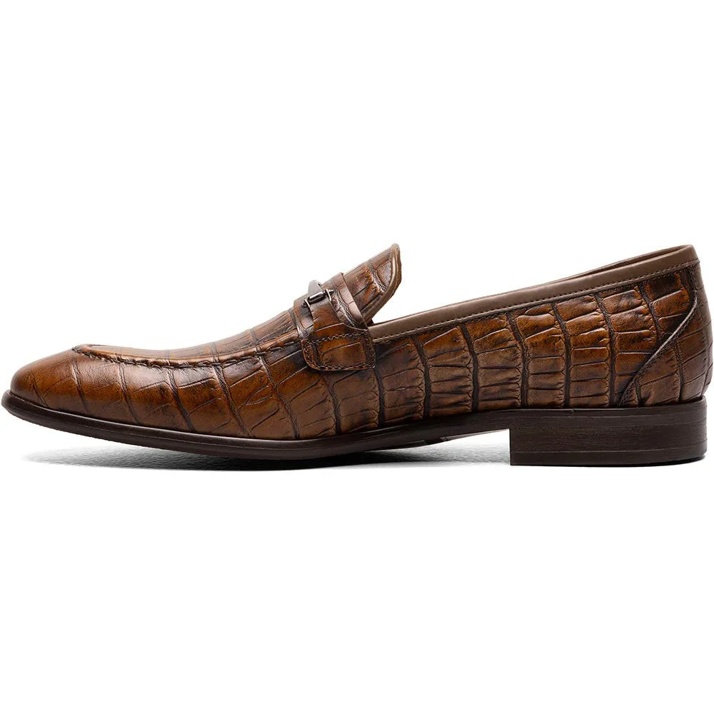 Stacy Adams Cognac FERDINAND Moc Toe Bit Slip On Shoes