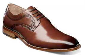 Stacy Adams Dickens Plain Toe Oxford Shoes Cognac 25231-221