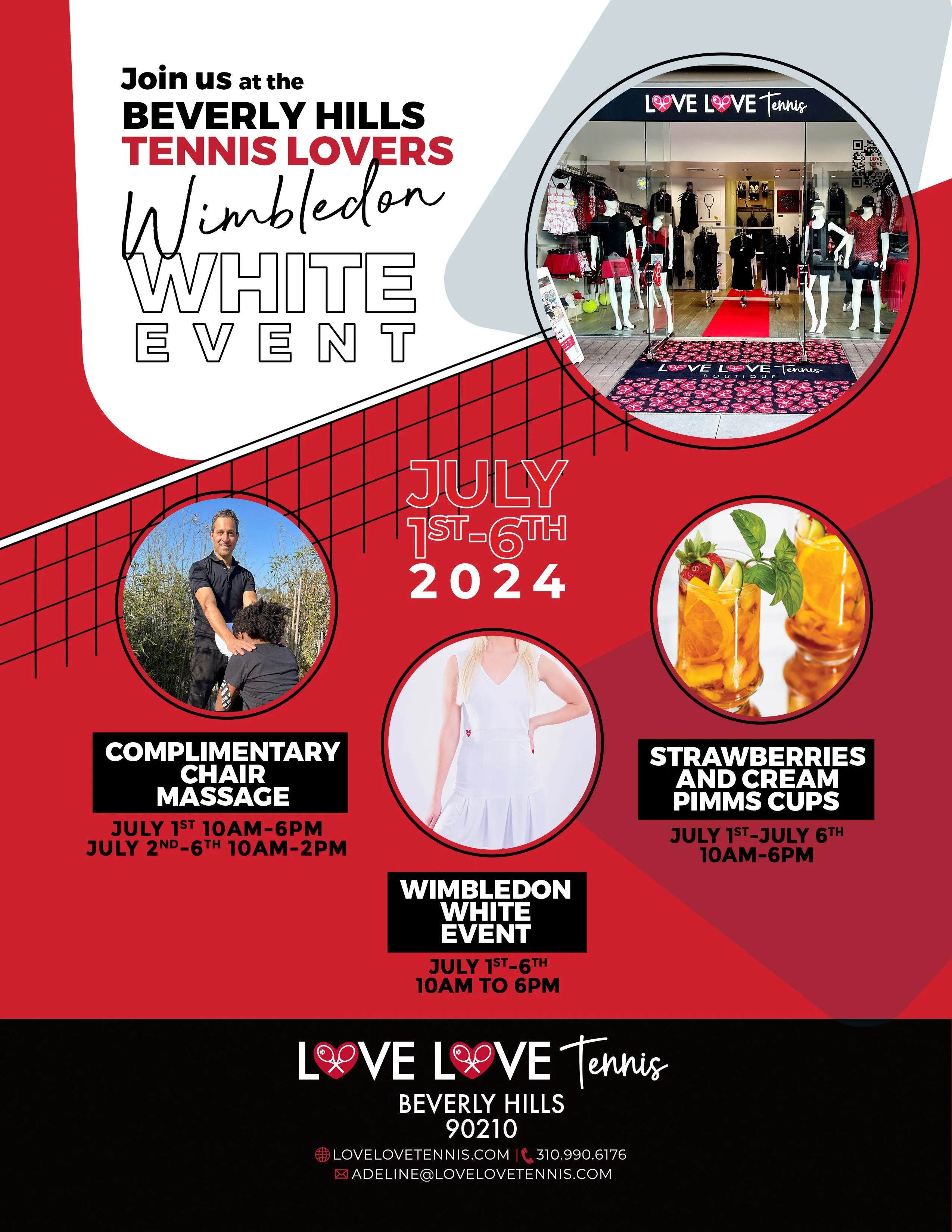 Wimbledon White Event in Beverly Hills Boutique 90210