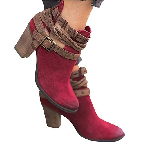 Women's Faux Suede Back Zipper Ankle Boots