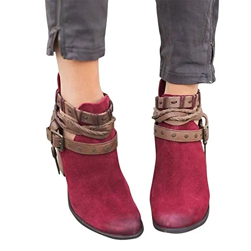 Women's Faux Suede Back Zipper Ankle Boots